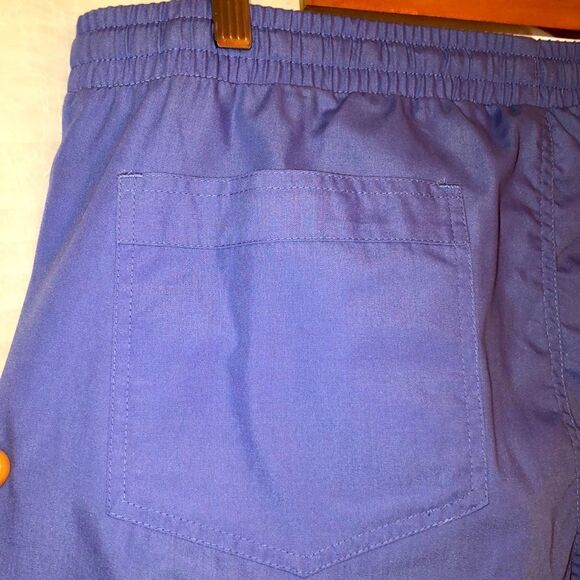 Red Panda L Men’s Ceil Blue Elastic Waist Drawstring 8+ Pocket Scrub Pants - Picture 11 of 14